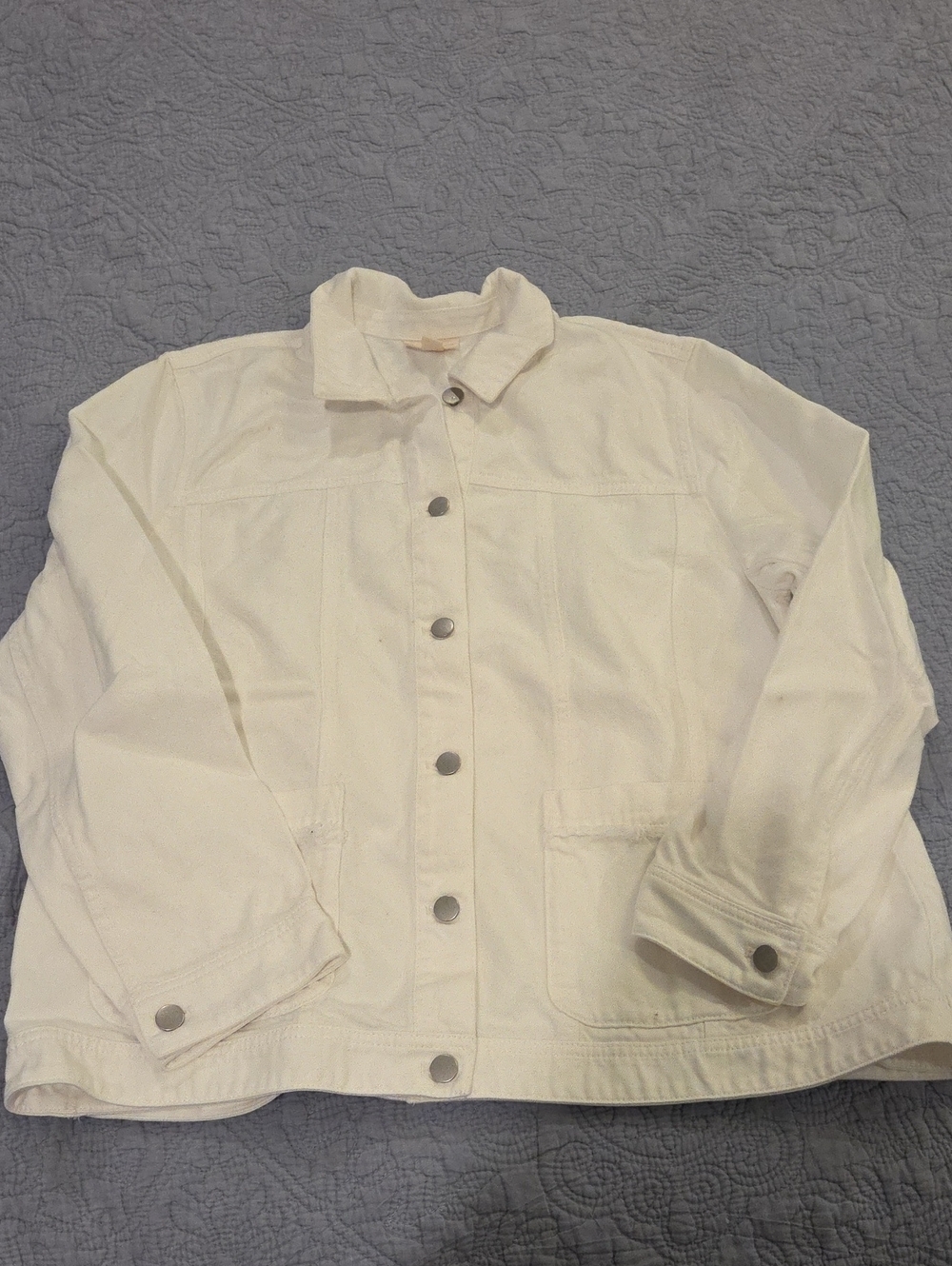 J. Jill White Button-Front Jean Jacket